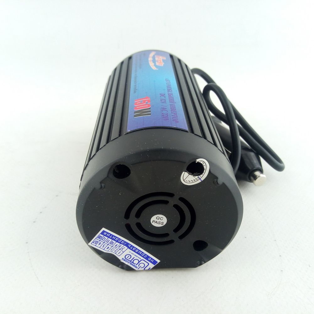 Автомобильный инвертор Porto 12V/220V 150W, USB, ионизатор, Black Фото 1