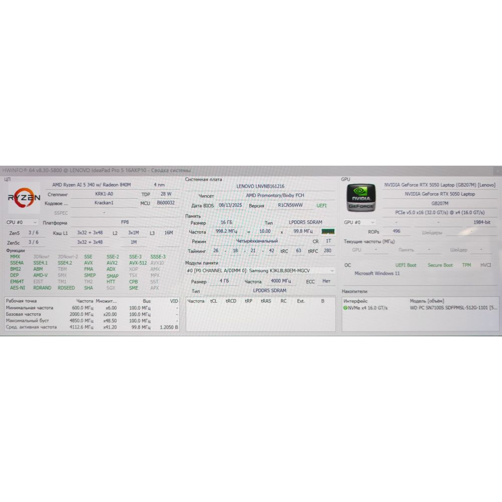 Ноутбук Lenovo IdeaPad Pro 5 16AKP10 (83JN000XUS) зображення 7